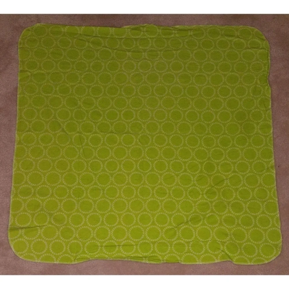Disney Baby Green White Polka Dot Receiving Blanket Lovey Security 100% Cotton